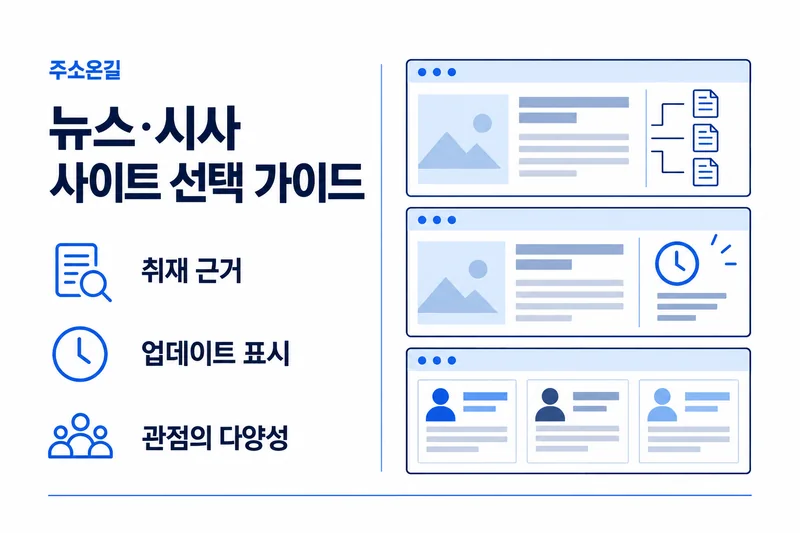 주소온길 뉴스·시사 선택 기준: 취재 근거, 업데이트 표시, 관점의 다양성