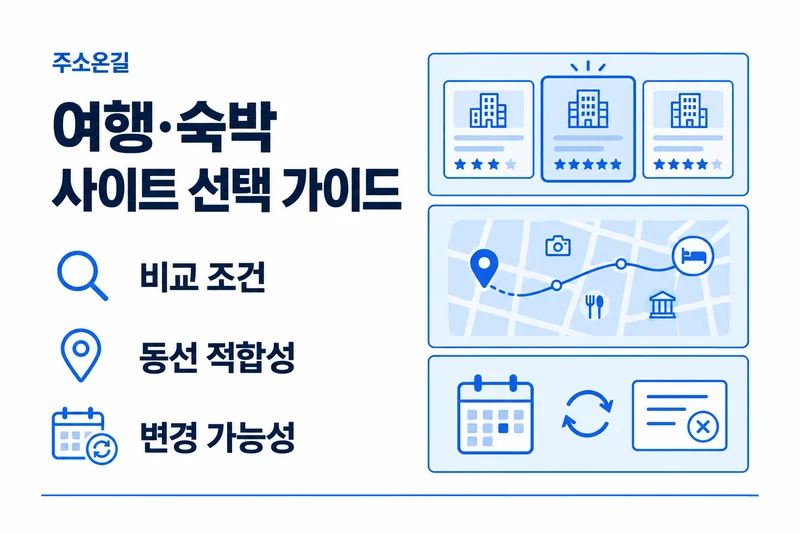 주소온길 여행·숙박 선택 기준: 비교 조건, 동선 적합성, 변경 가능성